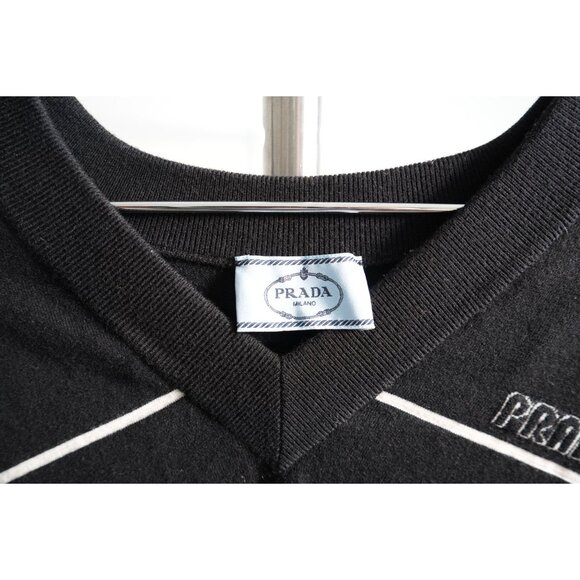Prada Knit Sweater Black with Stripe Detail - Picture 3 of 3